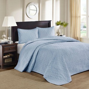 Sapphtopaz Bedding Comforter Set Classic Solid Color with Patterned Quilting Quilt Set - 1 of 4
