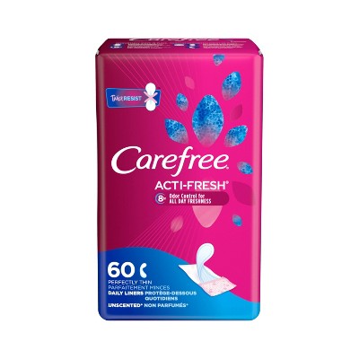 Carefree Acti-Fresh Thin Pantiliners To Go - Unscented - 60ct