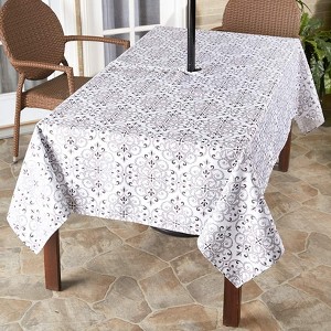 The Lakeside Collection Zippered Outdoor Umbrella Hole Tablecloths - 1 of 4