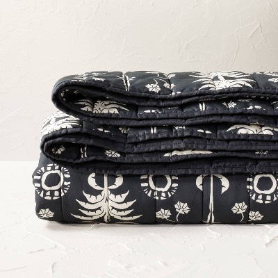 Palm Frond Printed Quilt Black/Off-White - Opalhouse™ designed with Jungalow™
