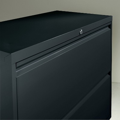 Alera Two-Drawer Lateral File Cabinet Black LF3629BL 36w x 19-1/4d x 28-3/8h 