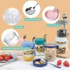 6 Pack 16 OZ Glass Mason Overnight Oats Containers with Lids and Spoons, Airtight Jars for Milk, Cereal, Fruit - 4 of 4
