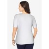 Jessica London Women's Plus Size Stretch Cotton Square Neck Tee - 3 of 4