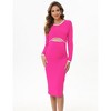 WhizMax Womens Maternity Cutout Tank Dress Casual Sleeveless Side Slit Ribbed Bodycon Party Midi Dress for Baby Shower - 3 of 4