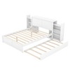 NicBex Full Size Platform Bed Modern Wooden Bed Frame with Twin Size Trundle and Pull Out 4-Layer Shelves for Bedroom and Living Room - 3 of 4