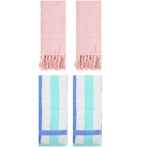 REGALWOVEN 4 Pcs Cotton Bathroom Hand Towels for Home Decoration - 1 of 4