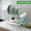 LunaLulinlk Kitchen Stainless Steel Dish Cup Drying Rack Holder 2-Tier Dish Rack Sink Drainer - 3 of 4