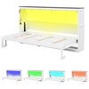 Whisen Twin Size Murphy Bed with LED Lighting, Folds into Stylish Wall Cabinet - 4 of 4