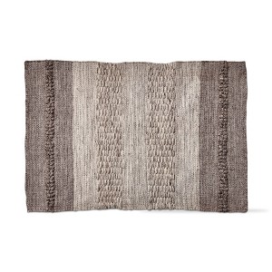 tagltd Gradation Grey Stripe Plastic Woven Rug, Indoor Mat, 24L x 36W Inches. - 1 of 2