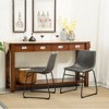 Roundhill Furniture Lotusville Vintage PU Leather Dining Chairs, Antique Gray, Set of 2 - 3 of 4