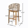 Christopher Knight Home Muntz Outdoor Acacia Wood Bar Stool with Rope Back and Cushion (Set of 2) - 3 of 4