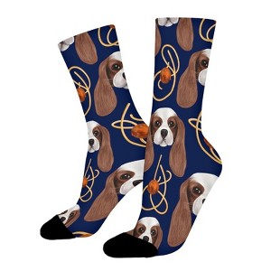 Cocker Spaniel And Spaghetti Women Printed Crew Socks Funny Funky Socks Soft Polyester Novelty Gifts for Artists Men - 1 of 1