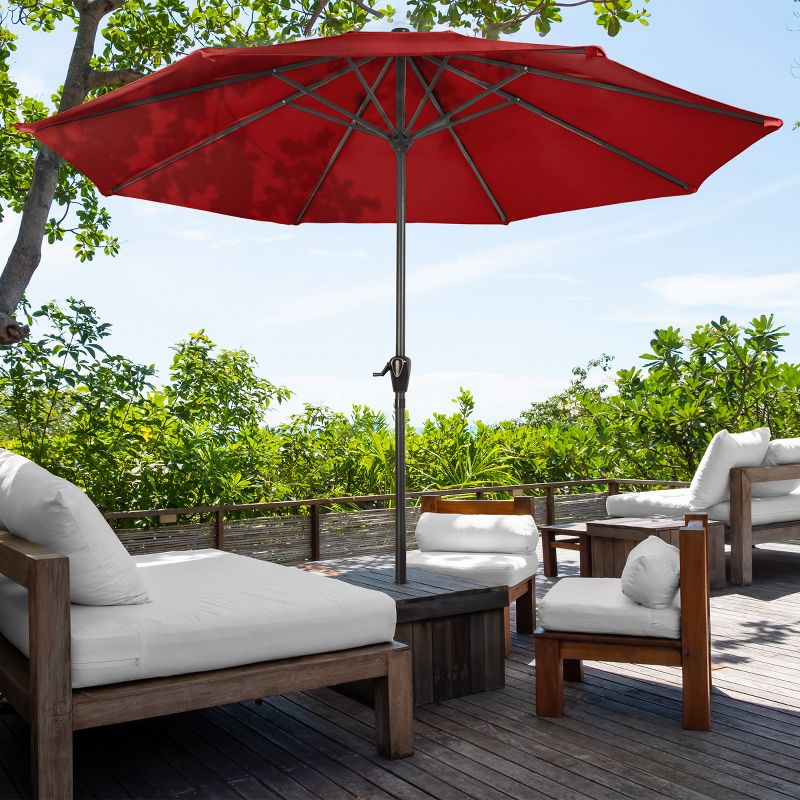 Nature Spring Steel Patio Umbrella for Table - Great for Deck, Balcony, Porch, Backyard, or Poolside - 9', Red, 5 of 9
