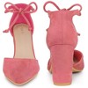 Perphy Women's Ankle Tie Pointed Toe Chunky Heel Pumps Sandals - 2 of 4