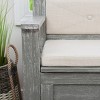 44.5” Carlton Solid Wood Faux Leather Upholstered Padded Storage Bench - Linon - 4 of 4