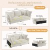 MYINDA 90.55" Modern Comfy Upholstered Sofa Cloud Couch, Convertible Deep Seat Chaise Longue for Living Room,BEIGE - 2 of 4
