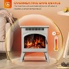 ZAFRO Electric Fireplace Heater 17" with Remote Control, Cathedral Stylish, Different Flame Effects and Log Set Colors, Adjustable Brightness , Beige - 4 of 4