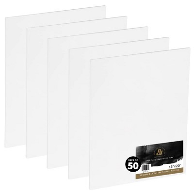 New York Central Watercolor Paper Sheets, 16x20 Inch, 140lb Hot Press, Pack of 50 - Professional Grade, Acid-Free, Archival - For Wet and Dry Media