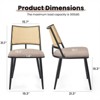Sapphtopaz Modern Dining Chairs Set of 2 with Square Rattan Backrest Boucle Upholstered Chairs with Metal Frame Kitchen Chair for Dining Room - 3 of 4