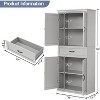 70" Multi-Room Pantry Cabinet w/ Drawer & 4 Doors - Adjustable Shelves, Engineered Wood, Freestanding Cray - 2 of 4