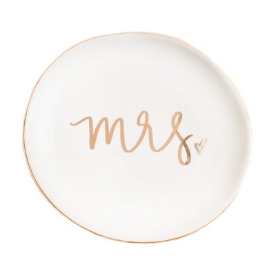 Sweet Water Decor Mrs. Gold Jewelry Dish - 4x4 : Target