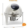 Roll Top Chafing Dish Buffet Set, 6.3 QT Round Chafing Dish for Buffet, Stainless Steel Food Warmer Chafer with Glass Window, Full Size Food Pan - 3 of 4