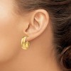 Black Bow Jewelry 7.5mm Polished 14k Yellow Gold Oval Hoop Earrings, 23mm (15/16 Inch) - 3 of 4
