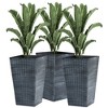 Okak 3 Pack Stackable Indoor Outdoor Planters with Drainage Holes Stylish Flower Pots for Garden/Patio/Balcony/Front Door/Entryway - 4 of 4