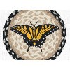 Earth Rugs Swallowtail Butterfly Jute Trivet – 10" Round Hand-Braided Rustic Kitchen Heat Pad - 2 of 3