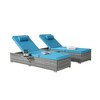 JUJABU Outdoor Rattan Chaise Lounges Set of 2 with Side Table, Adjustable Backrest and Cushions - 2 of 4
