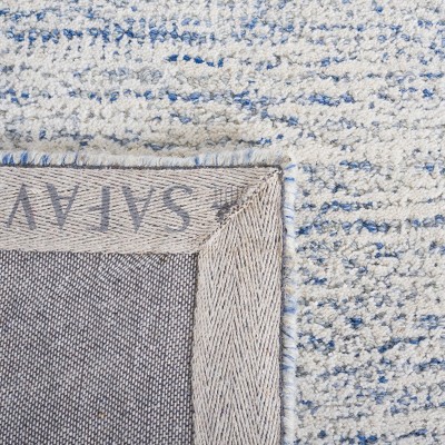 Handmade Blue Wool Tufted Non-slip 6' Square Rug