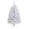 3ft. Slim White Artificial Christmas Tree with 50 Warm White LED Lights & 161 Branches – Compact Modern X-Mas Accent - 3 of 4