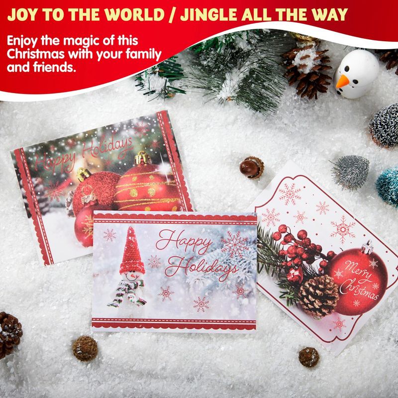 JOYIN 72 Piece Holiday Christmas Greeting Cards (Red Foil Collection), 3 of 10