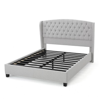 King Virago Contemporary Upholstered Platform Bed Light Gray - Christopher Knight Home