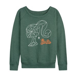 Women's - Barbie - Web Head Lightweight French Terry Wide Neck Long Sleeve Shirt - 1 of 4