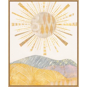22" x 28" Boho Sunshine II by Courtney Prahl Framed Canvas Wall Art Light Brown - Amanti Art: Modern Lithograph, Sawtooth Back Mounted - 1 of 4
