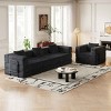 4 Seater Folding Sofa Bed for Living Room or Bedroom, Convertible Sofa with Cushions and Storage Pockets, Corduroy Fabric Sofa-Coolbibila - 2 of 4