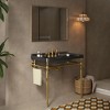 KIGFTSOD 36" Bathroom Console Sink, Wall-Mounted Green Ceramic Vanity Basin with 3 Pre-drilled Faucet Holes, No Faucet - 2 of 4