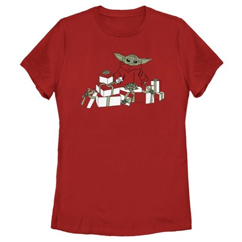 Women's Star Wars The Mandalorian Christmas The Child Gifts Galore T-Shirt - image 1 of 4