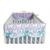 Bacati - Isabella Paisley Aqua/Lilac/Purple set of 2 Crib Rail Guard Covers - 3 of 4