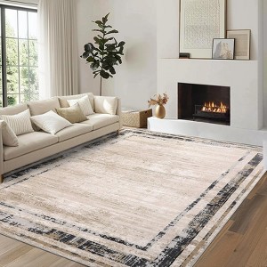Washable Rug for Living Room,Non-Slip Area Rugs for Bedroom,Low-Pile Distressed Carpet,Indoor Foldable Print Floor Mats for Dining Room Kitchen - 1 of 4