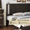 AMERLIFE Solid Wood Bed Frame, Herringbone Headboard, Rustic Platform, No Box Spring - 3 of 4