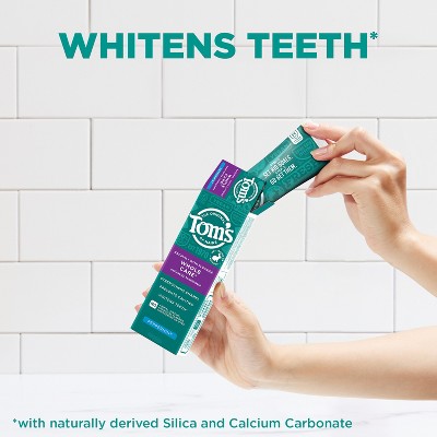 Tom's of Maine Whole Care Fluoride Toothpaste - Peppermint 2pk/4oz: Gluten-Free, Vegan, Contains Baking Soda