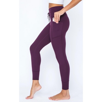 90 Degree By Reflex Interlink High Shine Cire Elastic Free Crossover V-Back  Flared Leg Yoga Pants - Potent Purple - Small