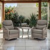 Outdoor Swivel Rocker Patio Chairs of 2 with 6 Inch Thick Cushions and Side Table, Swivel Outdoor Chairs 3PCS High Back Wicker Patio Furniture Set - 3 of 4