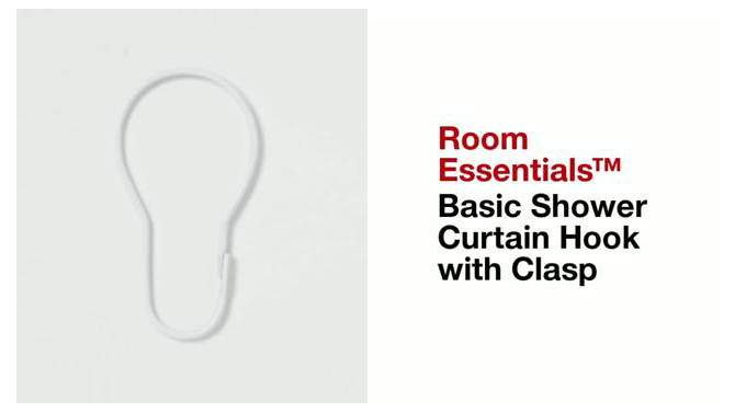Basic Shower Curtain Hook with Clasp Brushed Nickel - Room Essentials&#8482;, 2 of 6, play video