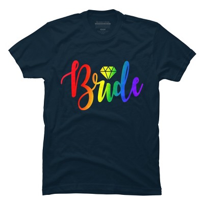 Adult Design By Humans Bride Pride Rainbow Wedding By Anhanva T-Shirt