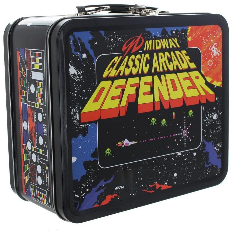 Crowded Coop, LLC Midway Classic Arcade Tin Lunch Box, Defender, 1 of 2