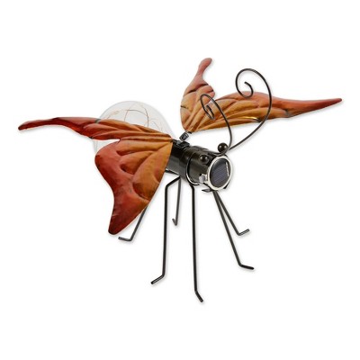 8" Iron Butterfly Solar Glow Bug Red - Zingz & Thingz