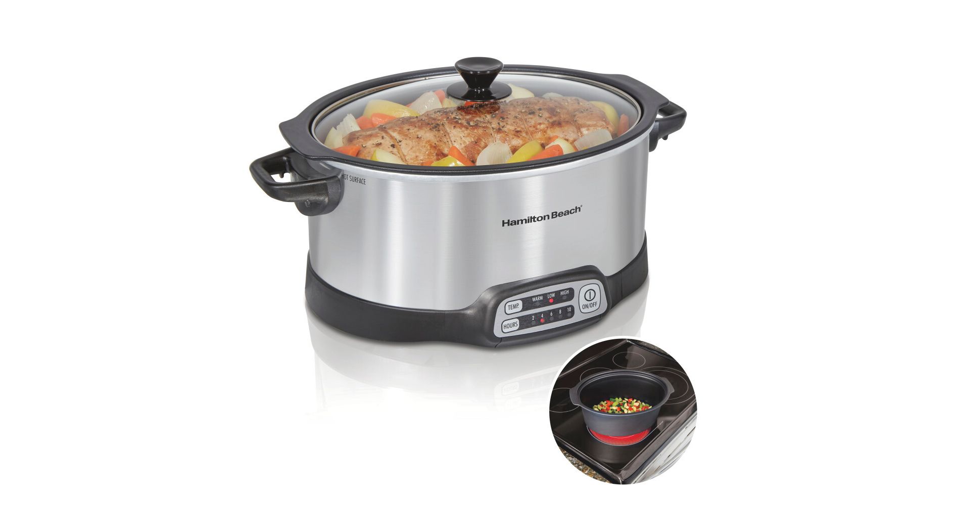 Hamilton Beach 6qt Stovetop Slow Cooker - Silver